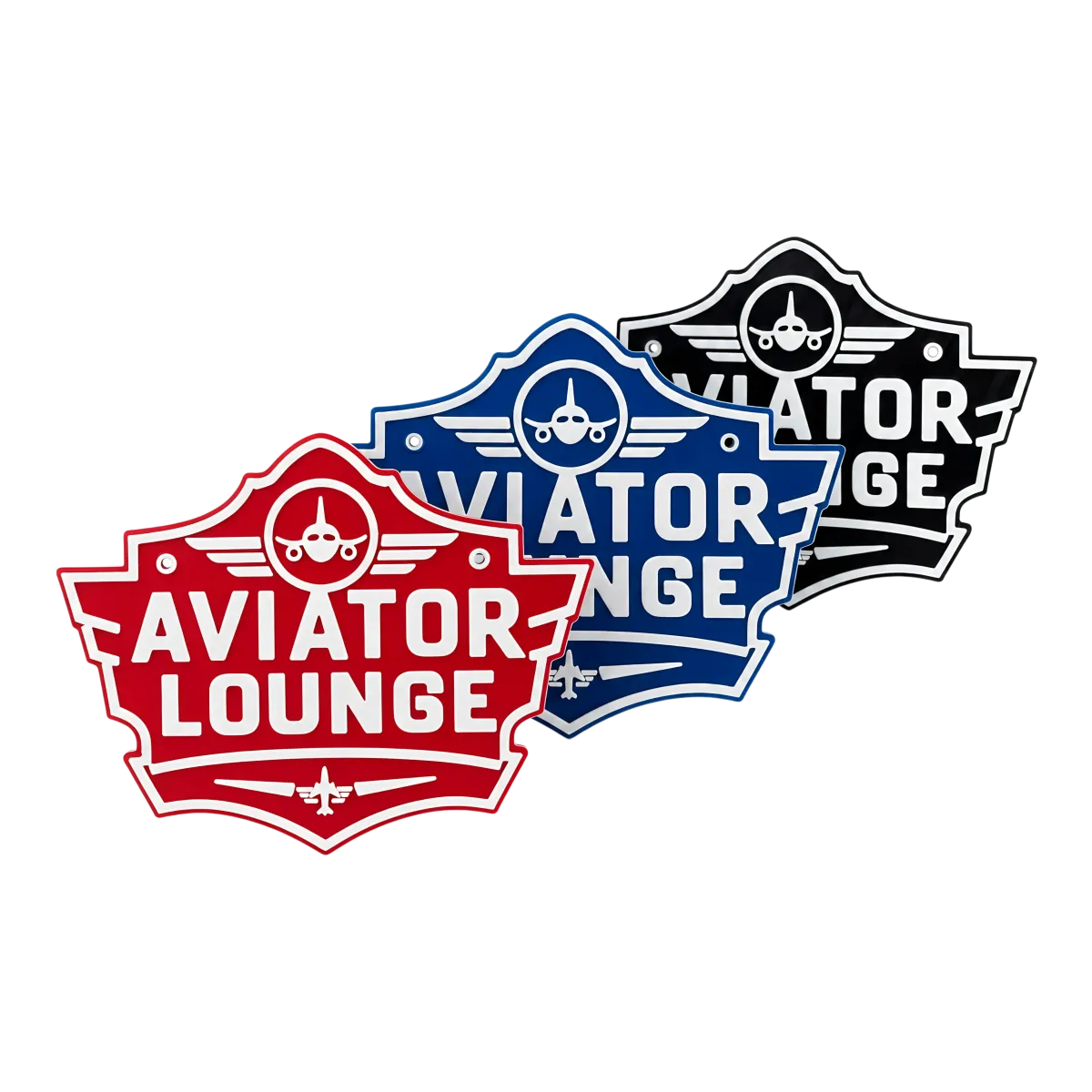 3D plastová cedule "Aviator Lounge" – dekorativní cedule pro piloty