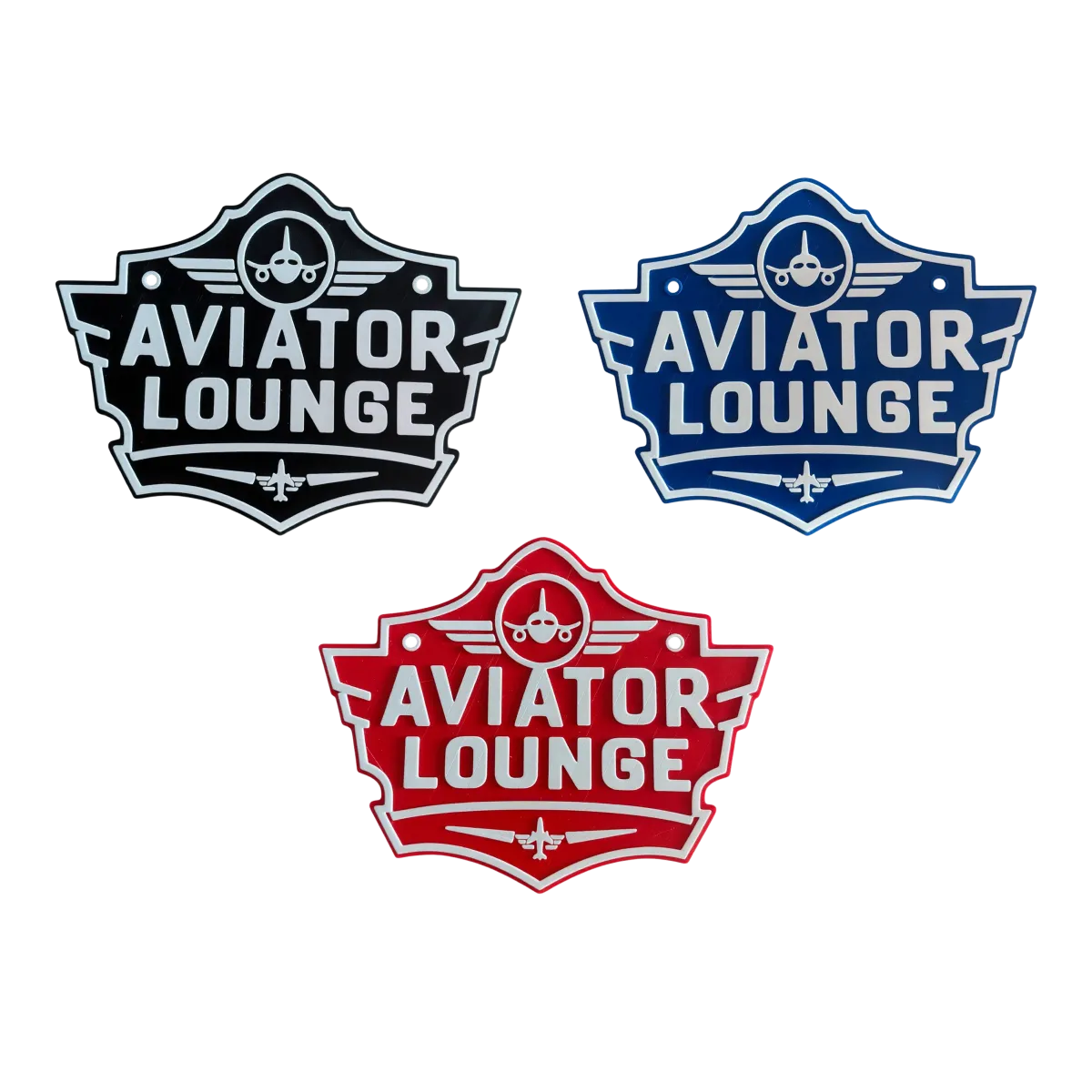 3D plastová cedule "Aviator Lounge" – dekorativní cedule pro piloty