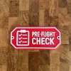 3D-Kunststoffschild "Pre-Flight Check" – geriffelte Oberfläche