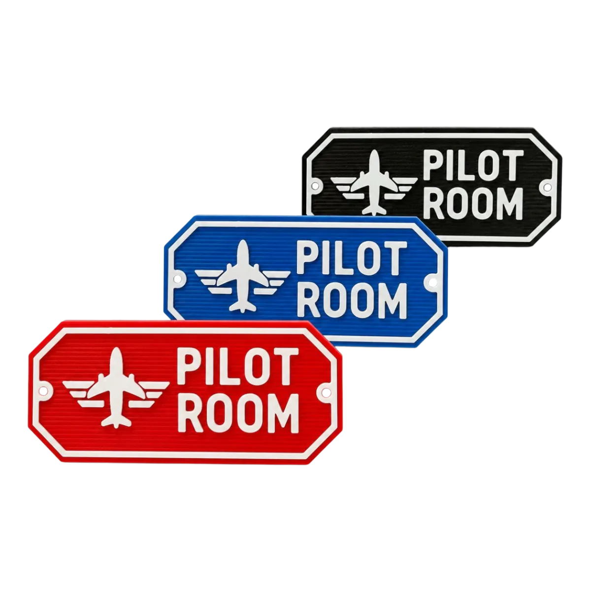 3D-Kunststoffschild "Pilot Room" – geriffelte Oberfläche