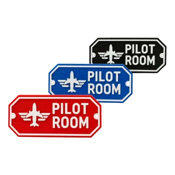 3D-Kunststoffschild "Pilot Room" – geriffelte Oberfläche