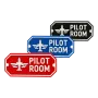 Plastikowa tabliczka 3D "Pilot Room" – ryflowana powierzchnia