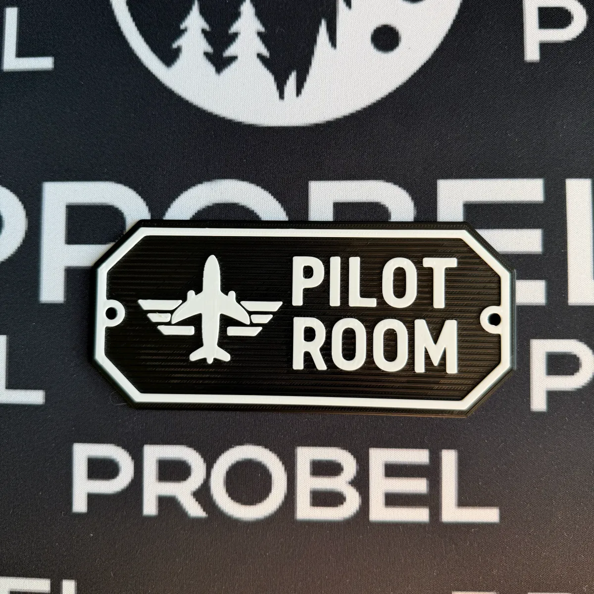 3D-Kunststoffschild "Pilot Room" – geriffelte Oberfläche