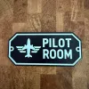 3D-Kunststoffschild "Pilot Room" – geriffelte Oberfläche