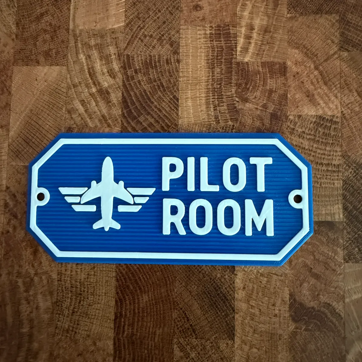 3D-Kunststoffschild "Pilot Room" – geriffelte Oberfläche