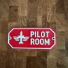 3D-Kunststoffschild "Pilot Room" – geriffelte Oberfläche