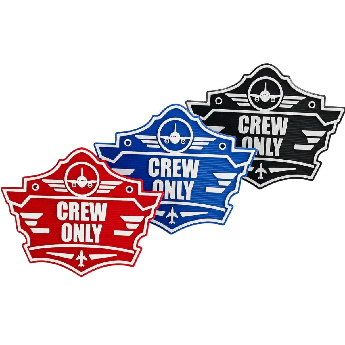 3D-Kunststoffschild "Crew Only" – geriffelte Oberfläche