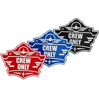 3D-Kunststoffschild "Crew Only" – geriffelte Oberfläche