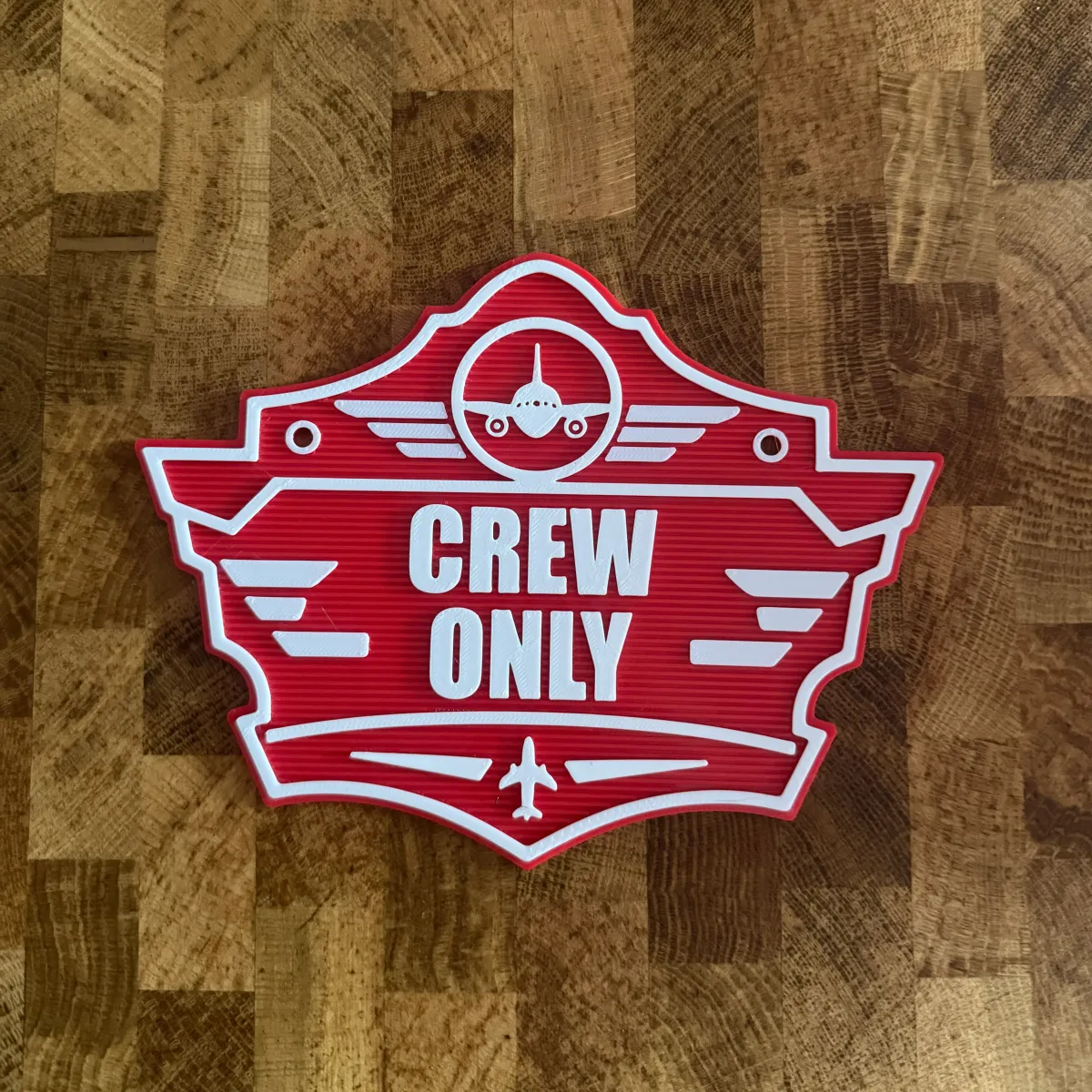 3D-Kunststoffschild "Crew Only" – geriffelte Oberfläche