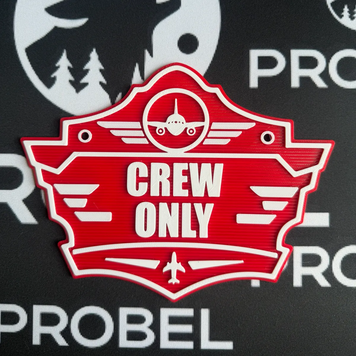 3D-Kunststoffschild "Crew Only" – geriffelte Oberfläche