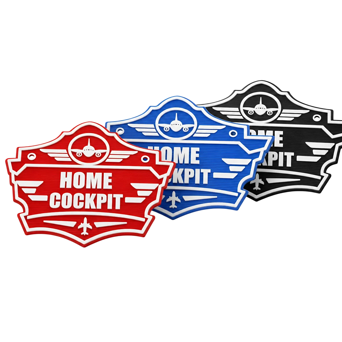 3D-Kunststoffschild "Home Cockpit Emblem" – geriffelte Oberfläche