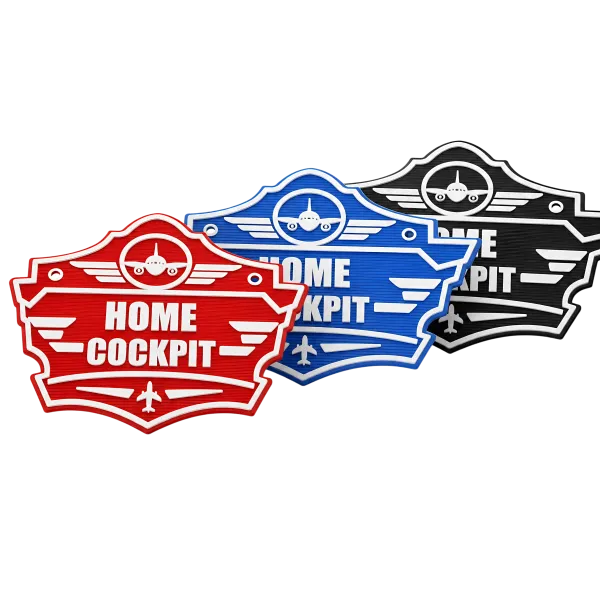 3D-Kunststoffschild "Home Cockpit Emblem" – geriffelte Oberfläche