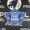 3D-Kunststoffschild „Pilot Room Badge“ Blau – geriffelte Oberfläche