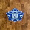 3D-Kunststoffschild „Pilot Room Badge“ Blau – geriffelte Oberfläche