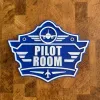 3D-Kunststoffschild „Pilot Room Badge“ Blau – geriffelte Oberfläche