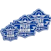3D-Kunststoffschild „Pilot Room Badge“ Blau – geriffelte Oberfläche