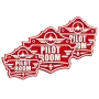 3D-Kunststoffschild „Pilot Room Badge“ Rot – geriffelte Oberfläche