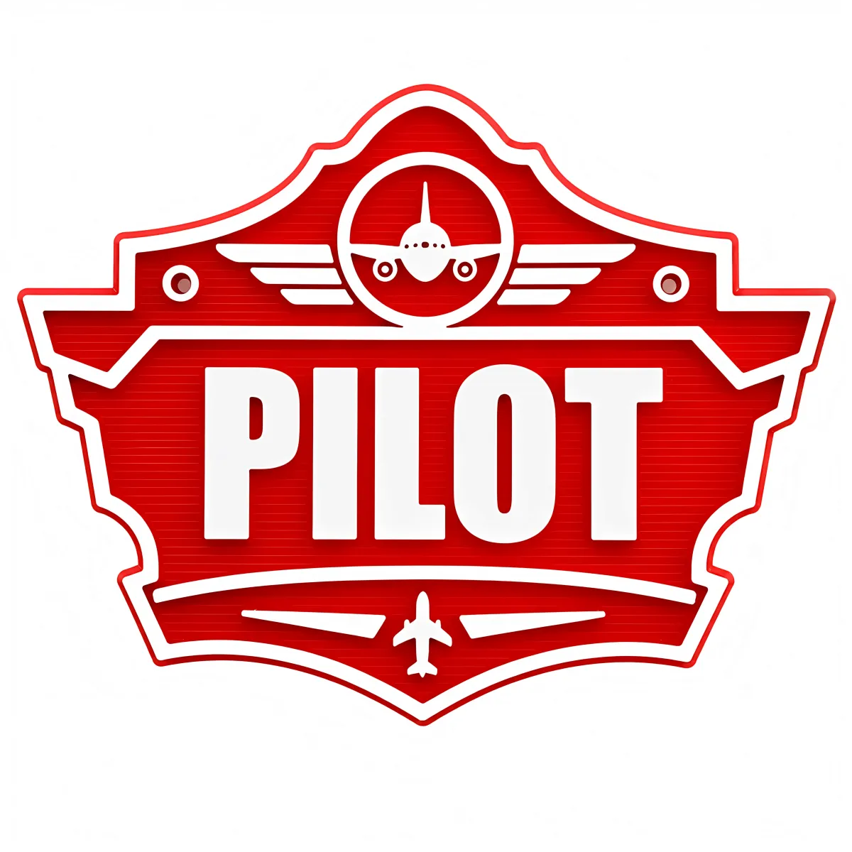 3D-Kunststoffschild „Pilot“ Rot – geriffelte Oberfläche