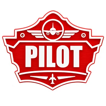 3D-Kunststoffschild „Pilot“ Rot – geriffelte Oberfläche