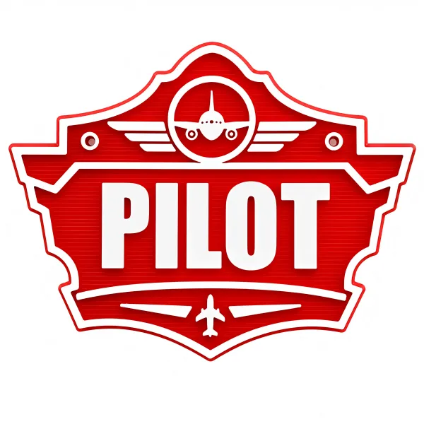 3D-Kunststoffschild „Pilot“ Rot – geriffelte Oberfläche