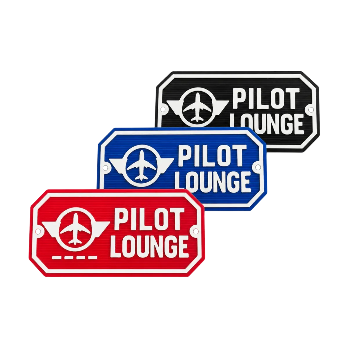 3D-Kunststoffschild "Pilot Lounge" – geriffelte Oberfläche