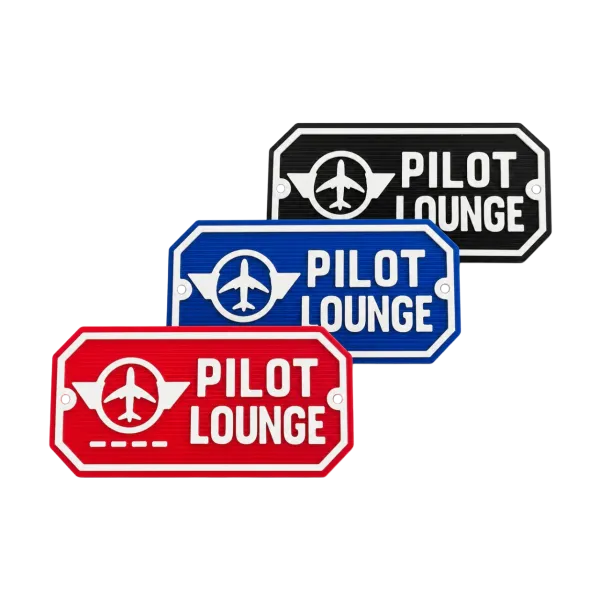 3D-Kunststoffschild "Pilot Lounge" – geriffelte Oberfläche