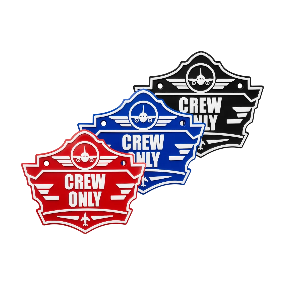 3D-Kunststoffschild "Crew Only" – dekoratives Piloten-Schild