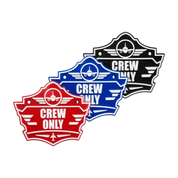 3D-Kunststoffschild "Crew Only" – dekoratives Piloten-Schild