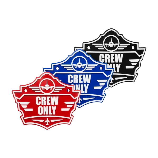3D-Kunststoffschild "Crew Only" – dekoratives Piloten-Schild