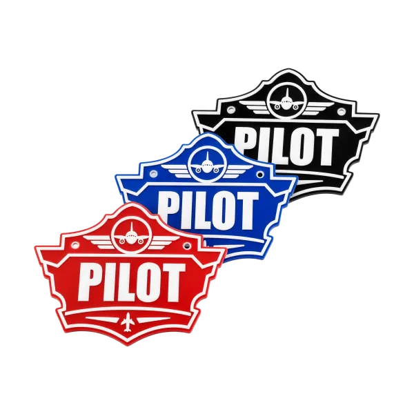 3D-Kunststoffschild "Pilot" – dekoratives Piloten-Schild