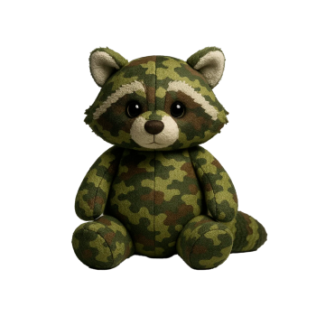 Plüschspielzeug "Camo Waschbär", grüne Tarnung