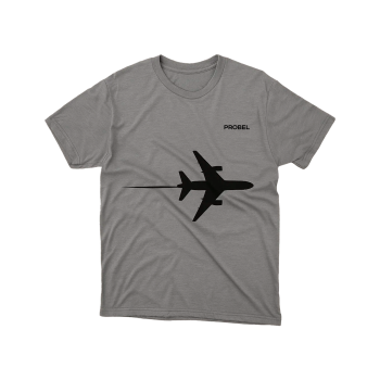 T-Shirt "Airliner Silhouette", Grau