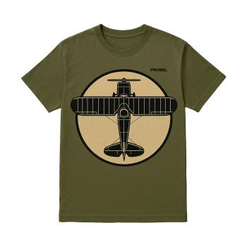 T-shirt "Avion à Hélice Vintage", olive