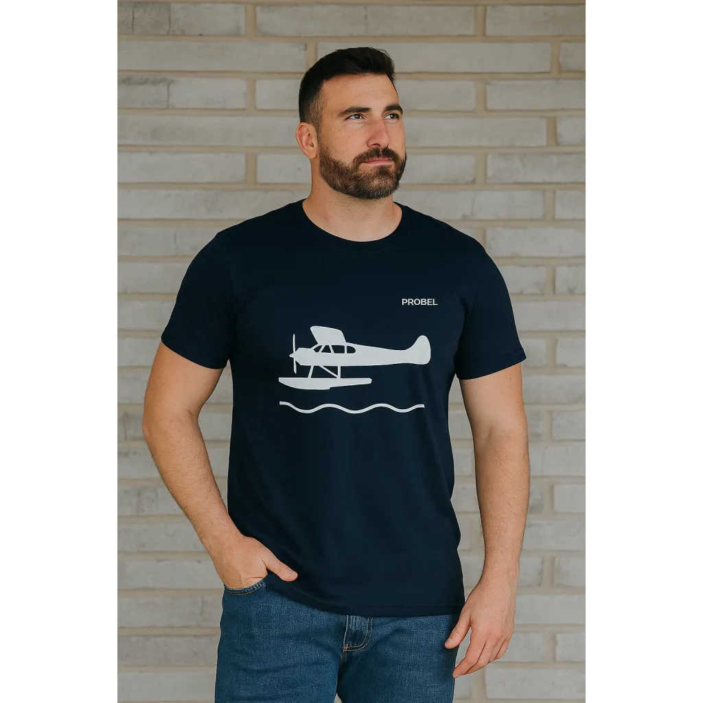 T-Shirt "Wasserflugzeug", Blau
