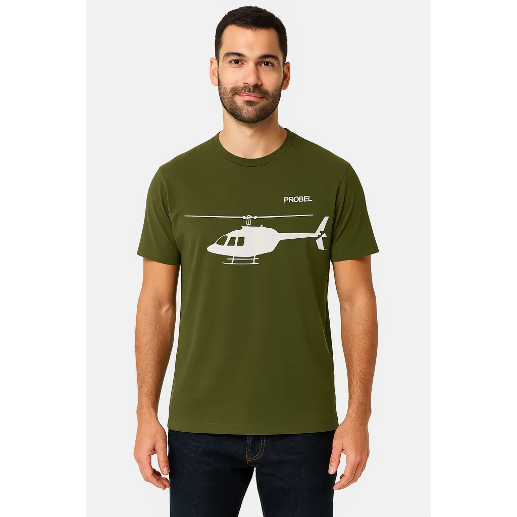 T-Shirt "Helicopter", Oliv