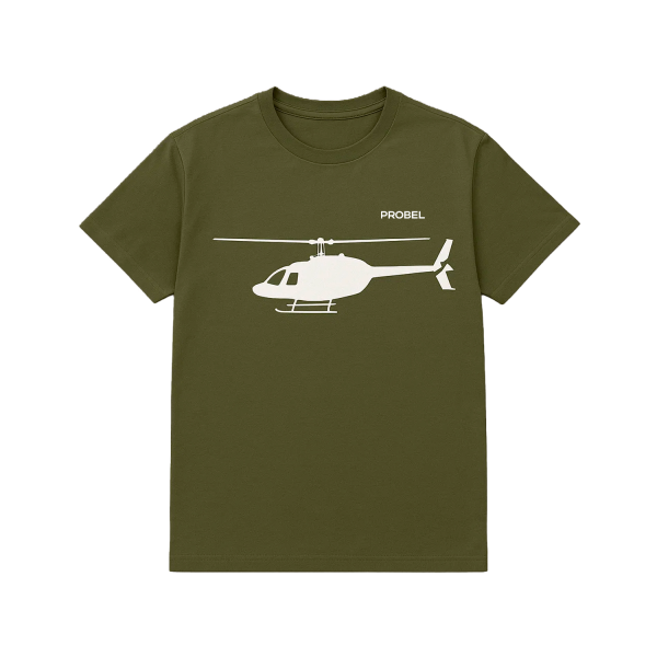 T-Shirt "Helicopter", Oliv