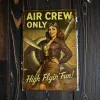 Metallschild "Air Crew Only" – Retro Aviation Design