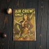 Metallschild "Air Crew Only" – Retro Aviation Design