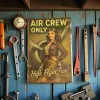 Metallschild "Air Crew Only" – Retro Aviation Design