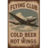 Metallschild "Flying Club – Cold Beer & Hot Wings"