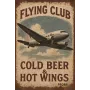 Metallschild "Flying Club – Cold Beer & Hot Wings"