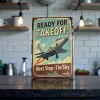 Metallschild "Ready for Takeoff! – Next Stop: The Sky"