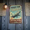 Metallschild "Ready for Takeoff! – Next Stop: The Sky"