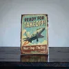 Metallschild "Ready for Takeoff! – Next Stop: The Sky"