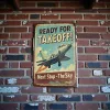 Metallschild "Ready for Takeoff! – Next Stop: The Sky"