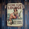 Metallschild "Flying Club Lounge – Cold Drinks – Hot Stories"