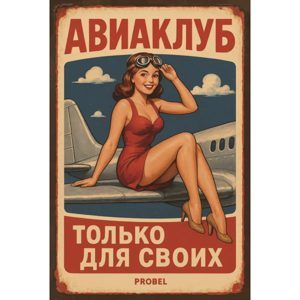 Metallschild "Aviaklub – Nur für Mitglieder" (rus)