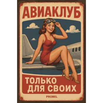 Metallschild "Aviaklub – Nur für Mitglieder" (rus)