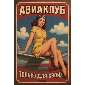 Metallschild "Авиаклуб – Только для своих" (RUS)