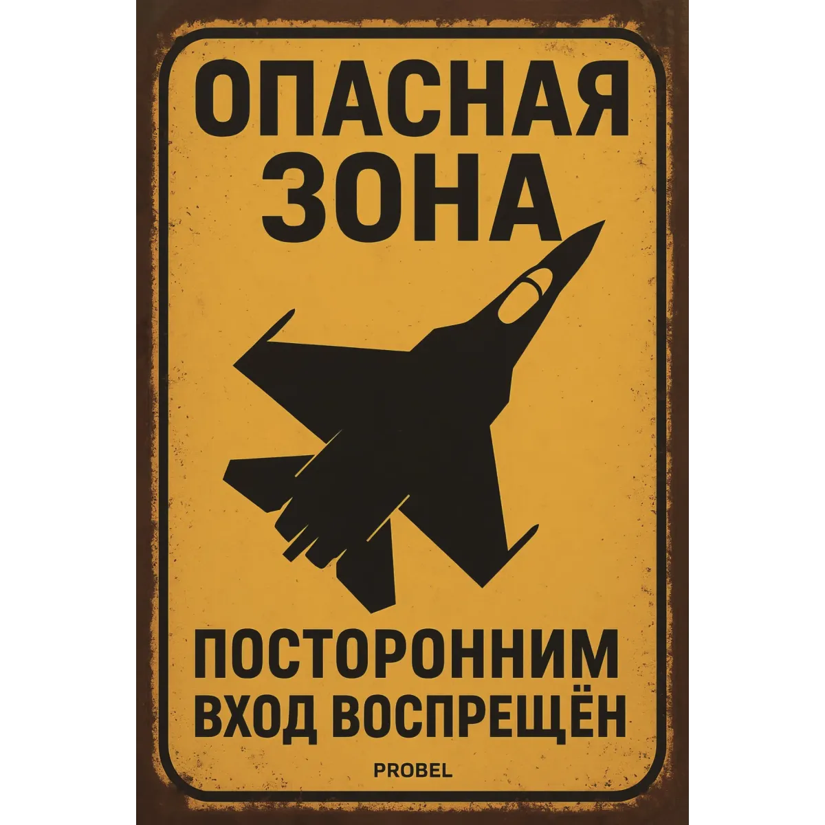 Metallschild "Опасная зона – Посторонним вход воспрещён" (RUS)